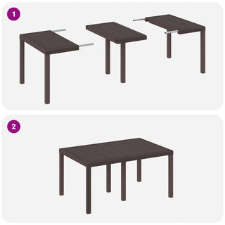 7-teiliges Garten-Dining-Set mit Kissen Braun Poly-Rattan