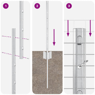 Gartenzaun-Set 2 Teile Verzinkter Stahl 10 x 1,5 m Robust