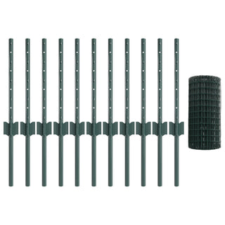 Gartenzaun Set Set von 2 Grün Stahl 25m x 0.4m Langlebig