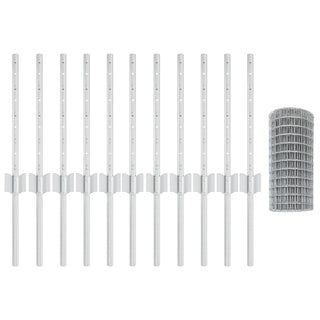 Gartenzaun Roll Set von 2 Verzinkt Verzinkter Stahl 25 Meter