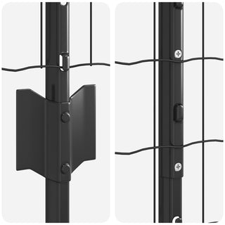 Gartenzaun-Set Set aus 2 Grau Metalldraht, Kunststoff