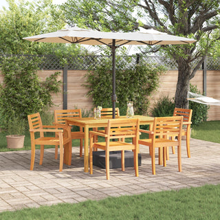 7-teiliges Garten-Esszimmer-Set aus massivem Akazienholz