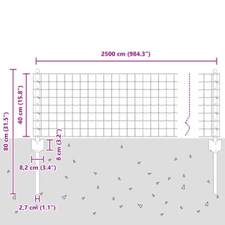 Gartenzaun Set Set aus 2 Feuerverzinktes Silber