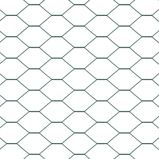 Set aus sechseckigem Gartenzaun Set aus 2 Grün Metall 25 x 1,2 m