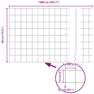 Gartenzaun Set 2 Teilig Verzinkter Stahl 10 x 0,4 m Langlebig
