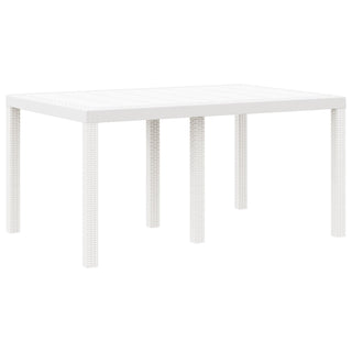 7-teiliges Garten-Ess Set mit Kissen Weiß Poly-Rattan