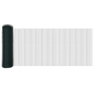 Gartenzaun-Set 2 Stück Grün PVC-beschichteter Stahl 25 x 0,5 m
