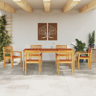 9-teiliges Garten-Esszimmer-Set aus massivem Akazienholz