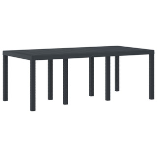 7-teiliges Garten Essgruppen Set Anthrazit Poly Rattan