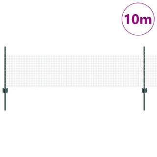 Gartenzaunset Set aus 2 Grün Pulverbeschichteter Stahl 10 x 0.5 m