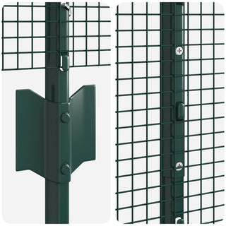 Gartenzaunset Set von 2 Grün Metall 10 x 1 m Langlebig