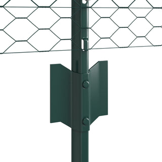 Gartenzaun-Set 2 Stück Grün PVC-beschichteter Stahl 25 x 0,5 m