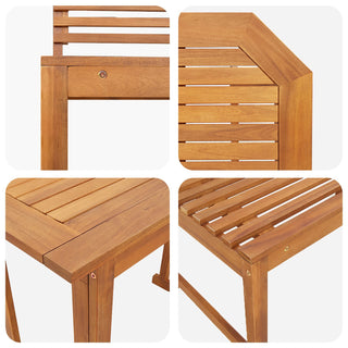 4-teiliges Akazienholz Garten Esstisch Set