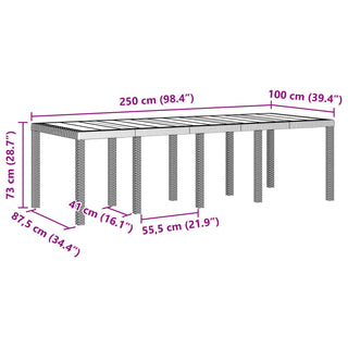 11-teiliges Garten-Ess-Set Brauner Poly Rattan