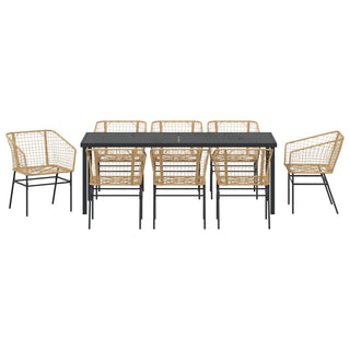 2er Gartenstuhl Set Braun Poly-Rattan