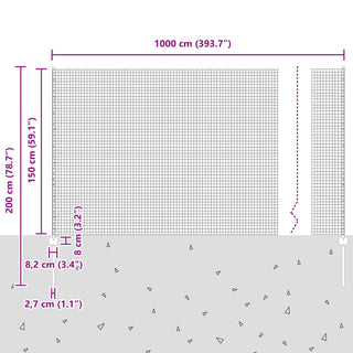 Gartenzaun-Set 2 Teile Verzinkter Stahl 10 x 1,5 m Robust