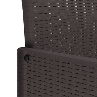 9-teiliges Garten-Esstisch-Set mit Kissen in Braun aus Poly-Rattan