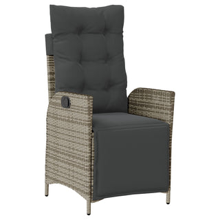 5-teiliges Garten-Essgruppe Grau Poly-Rattan