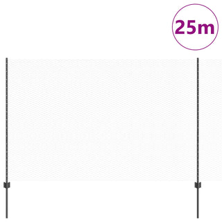 Gartenzaunset Set aus 2 Grau Pulverbeschichteter Stahl 25 x 1,5 m